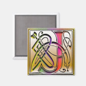J Monogram "Celtic Rainbow" Magnet Carré (Recto/Verso)