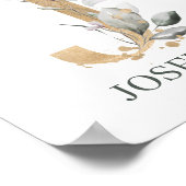 J Monogram Floral Aangepast Poster (Hoek)