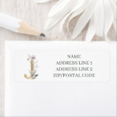 J Monogram Floral Persoonlijk Etiket (Insitu)