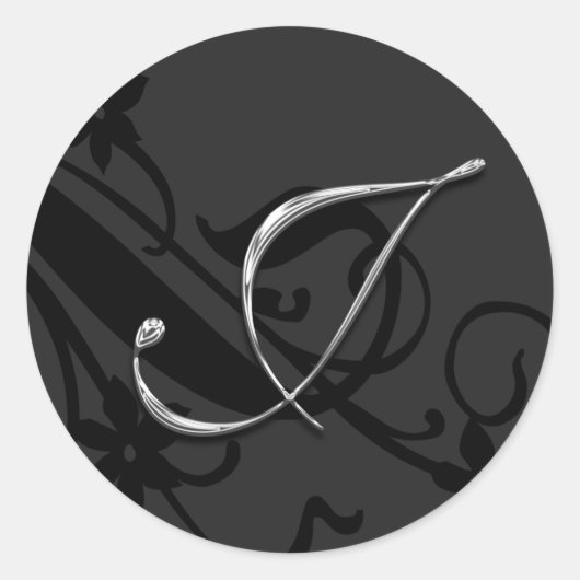 J Monogram Letter Wedding Envelope Seal Sticker (Voorkant)