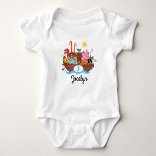 J Monogram Noah's Ark Personalized Baby T-shirt