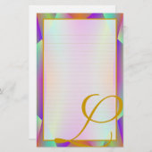 J Monogram "Op Paars podium" fijn gebondenheid Briefpapier (Voorkant / Achterkant)