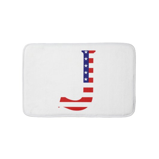 J Monogram overlay op USA Flag bmcnt Badmat (Voorkant)