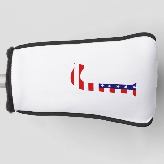 J Monogram overlay op USA Flag pcnt Golfheadcover (Voorkant)