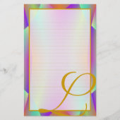 J Monogramme "Sur scène pourpre" Papeterie à rayur (Devant)