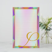 J Monogramme "Sur scène pourpre" Papeterie à rayur (Debout devant)