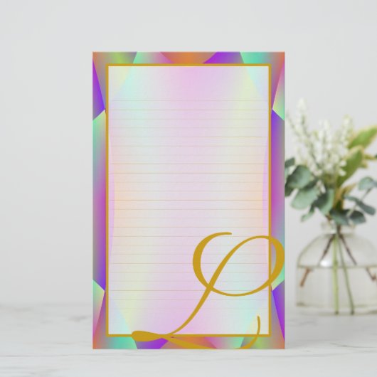 J Monogramme "Sur scène pourpre" Papeterie à rayur (Debout devant)