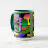 J O Monogramed, Initialed Coffee Mok (Voorkant links)