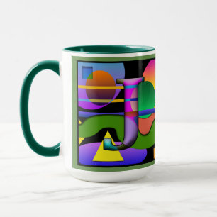 J O Monogramed, tasse de café parafée