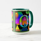 J O Monogramed, tasse de café parafée (Devant droit)
