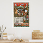 J P Coats Sewing Cotton  Advertisement Poster (Keuken)