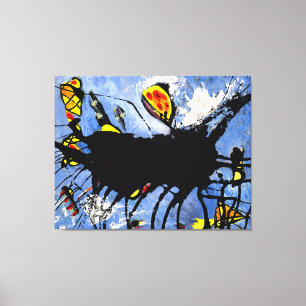 J. P. - GESTORTE ZWARTE VORM I - c. 1950 -Abstract Canvas Afdruk