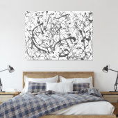 J. P. - Nummer 14 GRAY - 1948 - Action Painting - Canvas Afdruk (Insitu (Slaapkamer))