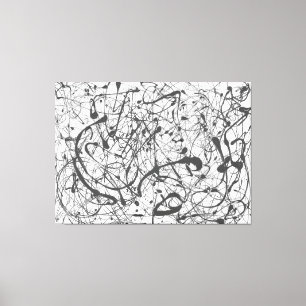 J. P. - Nummer 14 GRIJS - 1948 - Action Painting - Canvas Afdruk