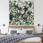 J. P. - Nummer 15 - 1950 - Action painting - Canvas Afdruk (Insitu (Slaapkamer))