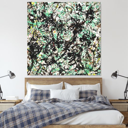 J. P. - Nummer 15 - 1950 - Action painting - Canvas Afdruk (Insitu (Slaapkamer))