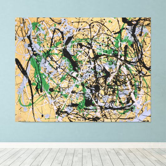 J. P. - Nummer 17 - 1949 - Action painting - Canvas Afdruk (Insitu (Houten vloer))