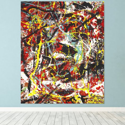 J. P. - Nummer 22 - 1949 - Action painting - Canvas Afdruk (Insitu (Houten vloer))