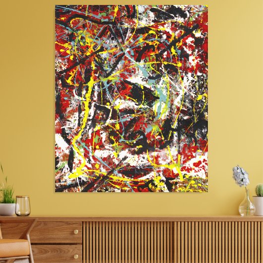 J. P. - Nummer 22 - 1949 - Action painting - Canvas Afdruk (Insitu (Woonkamer))