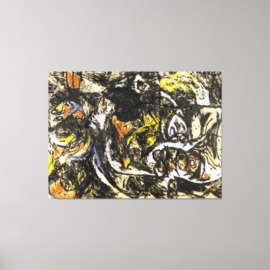 J. P. - NUMMER 8 - 1952 - Zwart Pourings - Canvas Afdruk (Voorkant)