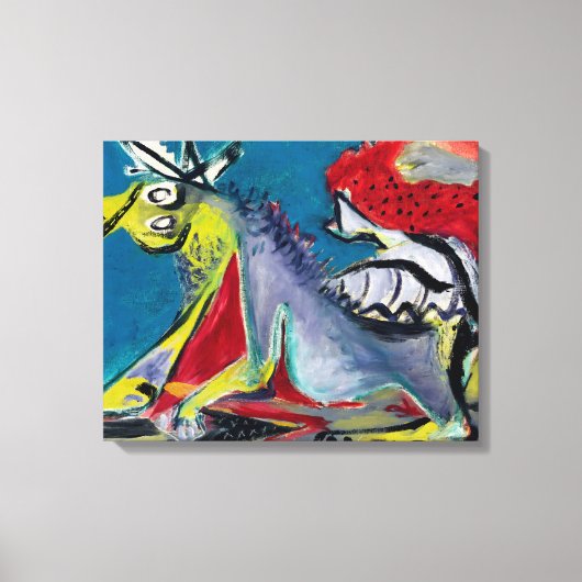 J. P. - PAARDENPAARD - 1944 - Abstract expressioni Canvas Afdruk (Voorkant)
