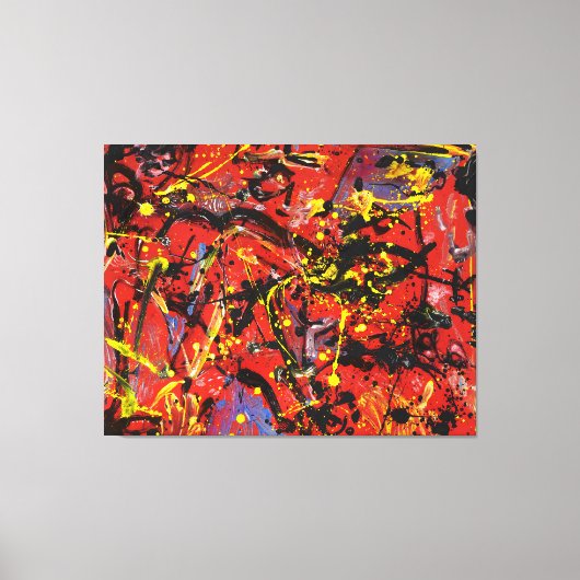 J. P. - RODE COMPOSITIE - 1946 - Action painting - Canvas Afdruk (Voorkant)
