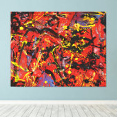 J. P. - RODE COMPOSITIE - 1946 - Action painting - Canvas Afdruk (Insitu (Houten vloer))