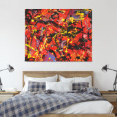 J. P. - RODE COMPOSITIE - 1946 - Action painting - Canvas Afdruk (Insitu (Slaapkamer))
