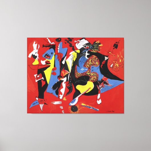 J. P. - ROOD en BLAUW - 1946 - Abstract - Canvas Afdruk (Voorkant)