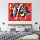 J. P. - ROOD en BLAUW - 1946 - Abstract - Canvas Afdruk (Insitu (Slaapkamer))