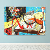J. P. - STENOGRAFISCH FIGUUR - c. 1942 - Abstract Canvas Afdruk (Insitu (Houten vloer))