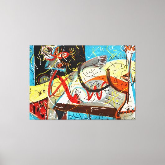 J. P. - STENOGRAFISCH FIGUUR - c. 1942 - Abstract Canvas Afdruk (Voorkant)