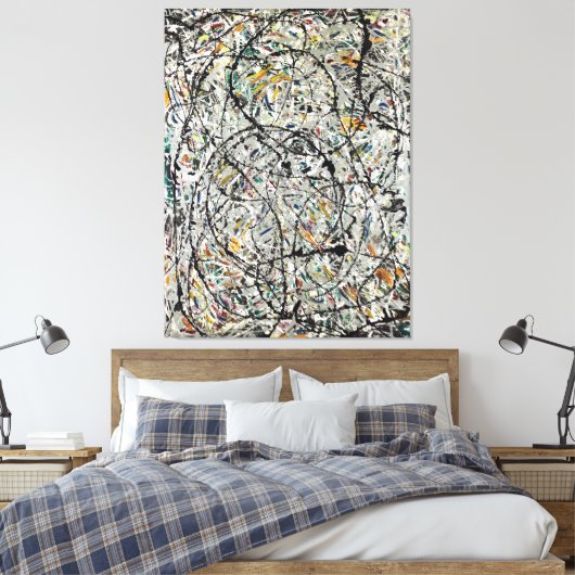 J. P. - WATERACHTIGE PADEN - 1947 - Action Paintin Canvas Afdruk (Insitu (Slaapkamer))