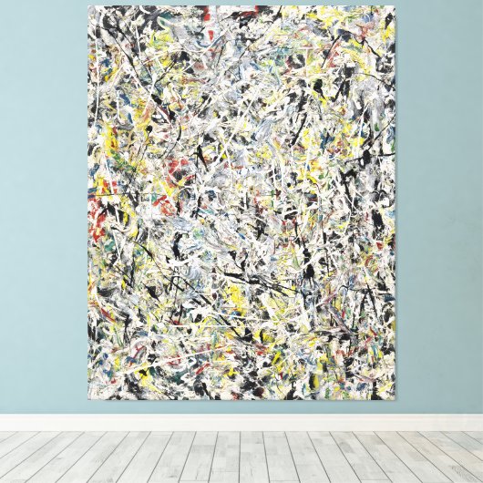 J. P. - WIT LICHT - 1954 - Action painting - Canvas Afdruk (Insitu (Houten vloer))