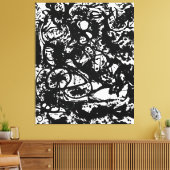 J. P. - ZWART EN WIT Nummer 6 - 1951 -Abstract- Canvas Afdruk (Insitu (Woonkamer))