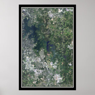 J Percy Priest Lake Tennessee Satellite Poster Map