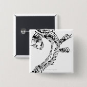 J.S.Bach's Cello Suite Vierkante Button 5,1 Cm (Voorkant /achterkant)