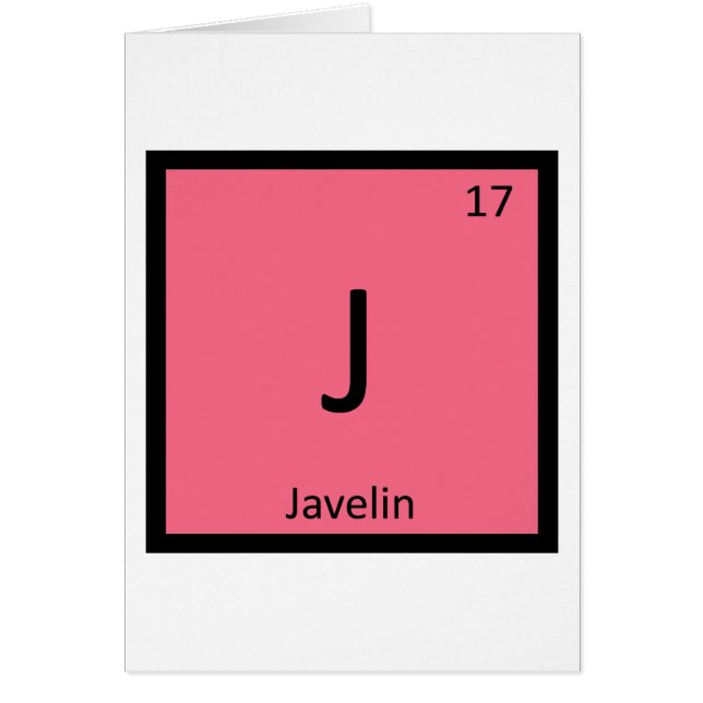 J - Speerwerpen Atletiek Chemisch Symbool (Voorkant)