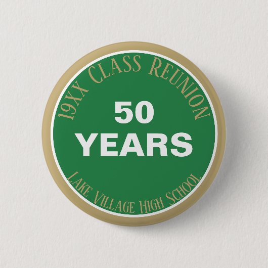JA! Aangepaste 50e-klassenreüleknop Ronde Button 5,7 Cm (Voorkant)