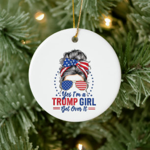 Ja, als een Trump-meisje er overheen komt Keramisch Ornament