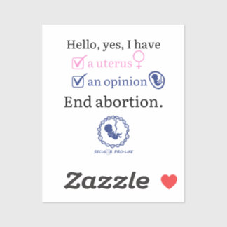 Ja baarmoeder, ja mening sticker