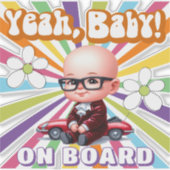 Ja Baby aan boord Retro en plezier Sticker (Voorkant)