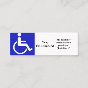 Ja, ben ik Gehandicapte Kaarten Mini Visitekaartje