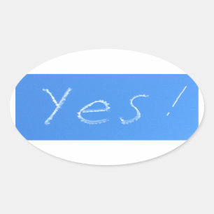 Ja Blauw Ovale Sticker