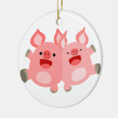 JA! Cartoon Varkens Ornament (Links)