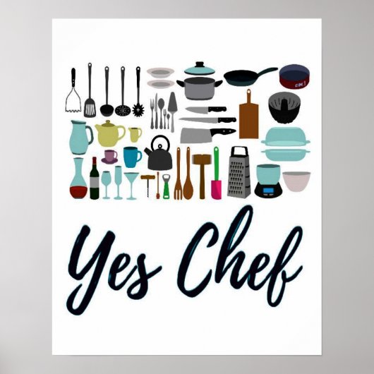 Ja Chef Keuken Art Poster (Voorkant)