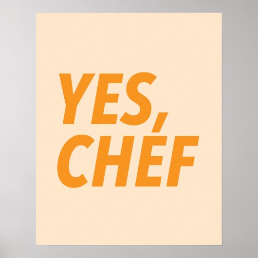 Ja, chef-kok Oranje kunst print (Voorkant)