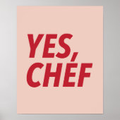Ja, Chef Red Art Print (Voorkant)