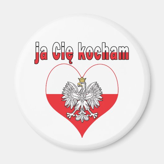 ja Cie kocham Eagle Heart Magneet (Voorkant)