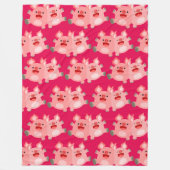 JA! Cute Cartoon Pigs Fleece Blanket (Voorkant)